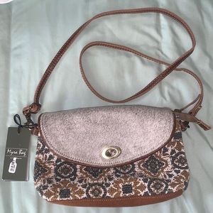 NWT Myra “Serious Humour” Upcycled Calf Hair Crossbody